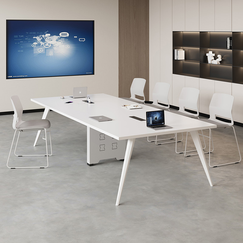 小型会议桌长桌现m代简约会议室桌椅组合简易白色洽谈培训条形桌