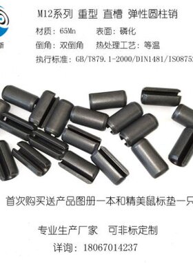 M12-GB879.1/DIN1481/ISO8752重型直槽开口弹簧定位弹性圆柱销钉