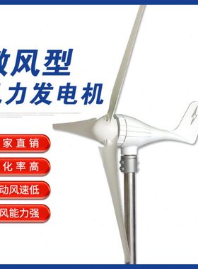 S4型小型风力发电机水平轴200W12V/24V风光互补路灯用景观用家用