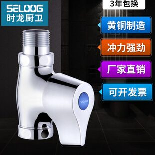 时龙全铜手拧快开厕所蹲便大便冲便阀冲洗器冲水阀大便阀