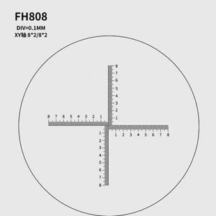 显微镜目镜十字带刻度标尺XY轴0.1mm测微尺分划板 0~80/0~60/0~16