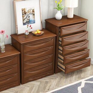 实木主卧室五斗柜收纳柜储物柜抽屉柜客厅电视柜沙发旁边斗柜中式