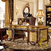 欧式 新古典家具书桌写字台办公桌班台手工雕刻奢华别墅定制
