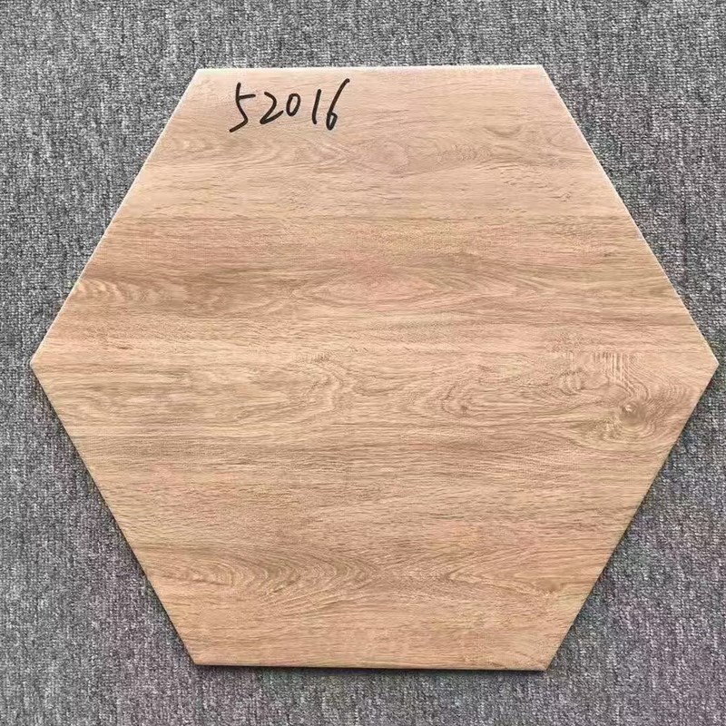 北欧仿木纹大六角砖520sx600庭院地砖客厅仿实木六边形仿古砖防滑