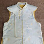 新款 小兰花宋锦淡蓝色丝绸真丝面料0.1米链接