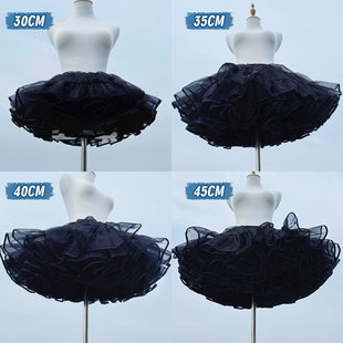 裙撑lolita暴力无骨软纱狗短撑日常洛丽塔飞天鸭屁股黑色花田喜事