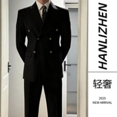 羊毛西服商务西装 套装 新郎结婚韩版 秋冬男士 修身 型高端双排扣西服