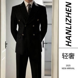 修身 秋冬男士 新郎结婚韩版 套装 型高端双排扣西服 羊毛西服商务西装