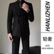 羊毛西服商务西装 套装 新郎结婚韩版 秋冬男士 修身 型高端双排扣西服