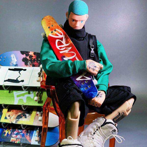 阿鹿手指长板迷你指尖滑板专业模型挂件钥匙链摆件礼物私人订定制