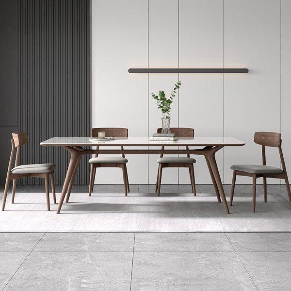 北欧实木岩板餐桌椅组合现代简约家用小户型白蜡原木长方形饭桌子,住宅家具,岩板餐桌,淘宝优惠券,粉丝福利购,淘宝优惠卷