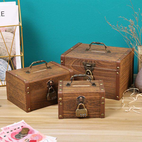 2024年新款儿童存钱罐可存可取男孩女孩储钱储蓄罐带锁密码木箱子