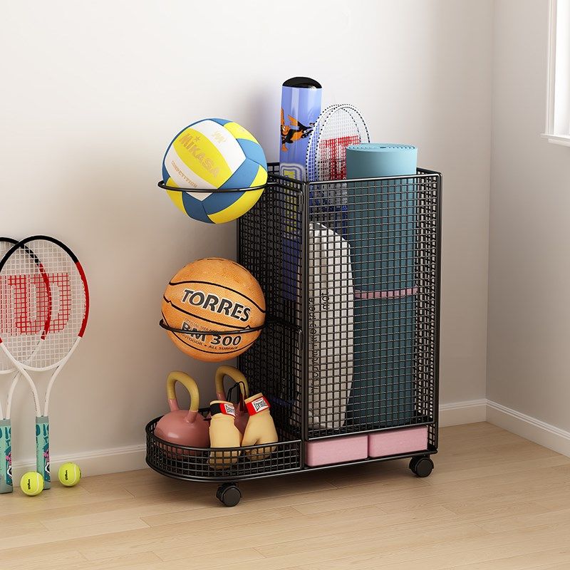 瑜伽垫收纳筐运动健身器材收纳篮家用篮球收纳架儿童玩具置物架子,收纳整理,运动器材收纳用具,淘宝优惠券,粉丝福利购,淘宝优惠卷