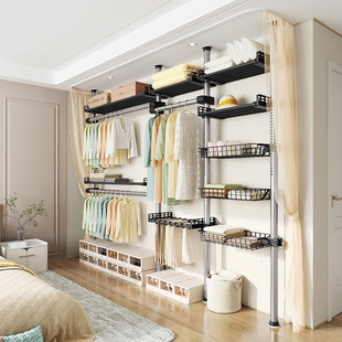 顶天立地衣架卧室立式落地衣帽架衣服置物架网红柜式挂衣架不占地