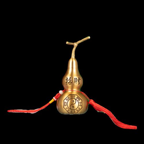 铜葫芦摆件大号开口空心小号朱砂纯黄铜客厅车载平安W八卦葫芦挂