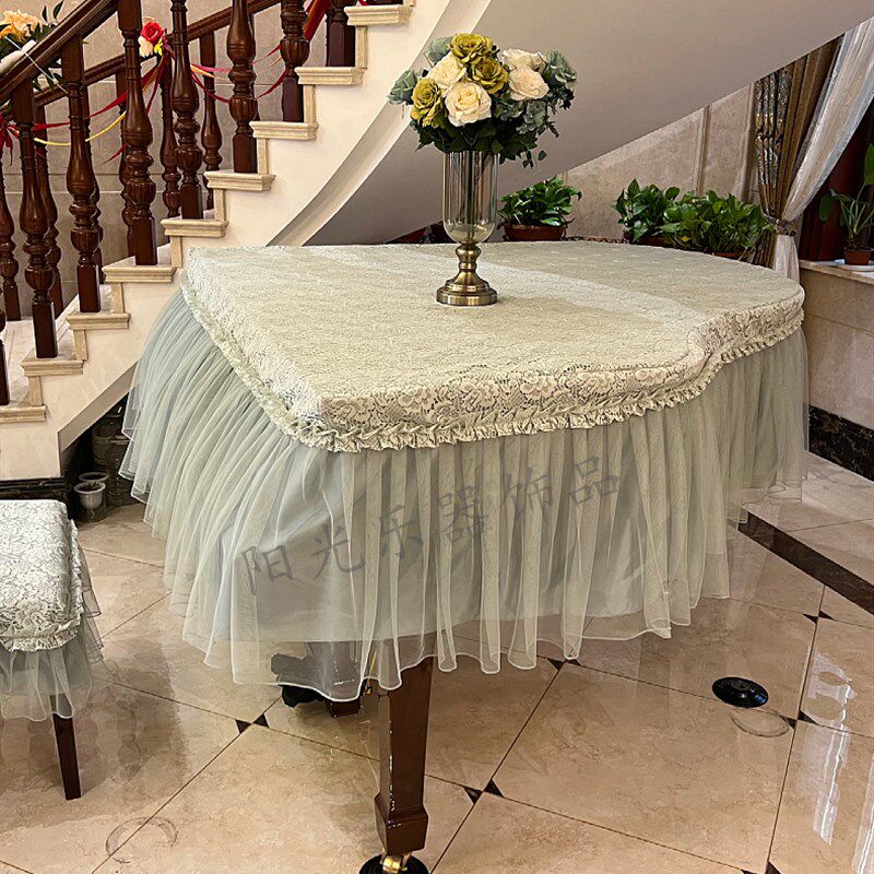 新款法式蕾丝三角钢琴罩简约韩式双K层防尘全罩清爽盖布琴披