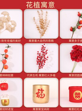 乔迁新居摆件装饰结婚过年花新房布置发财果花艺花束新年福桶用品