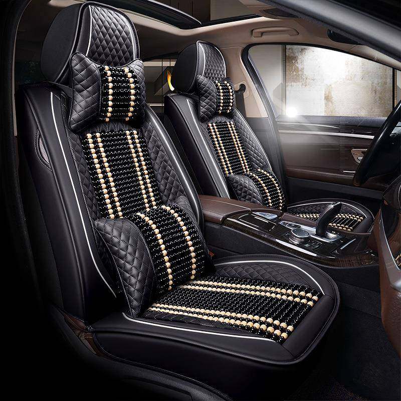 2020新款木珠汽车坐垫夏季全包五座车座套直销MY-1