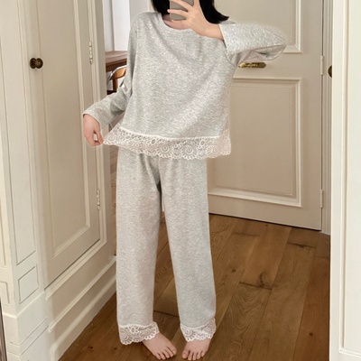 羊绒磨毛睡衣女秋冬季2025新款带胸垫长袖德绒加厚保暖春秋家居服