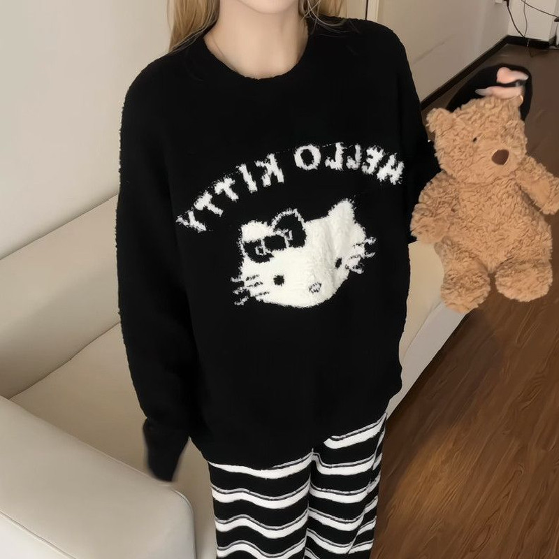 珊瑚绒卡通HelloKitty睡衣/家居服套装