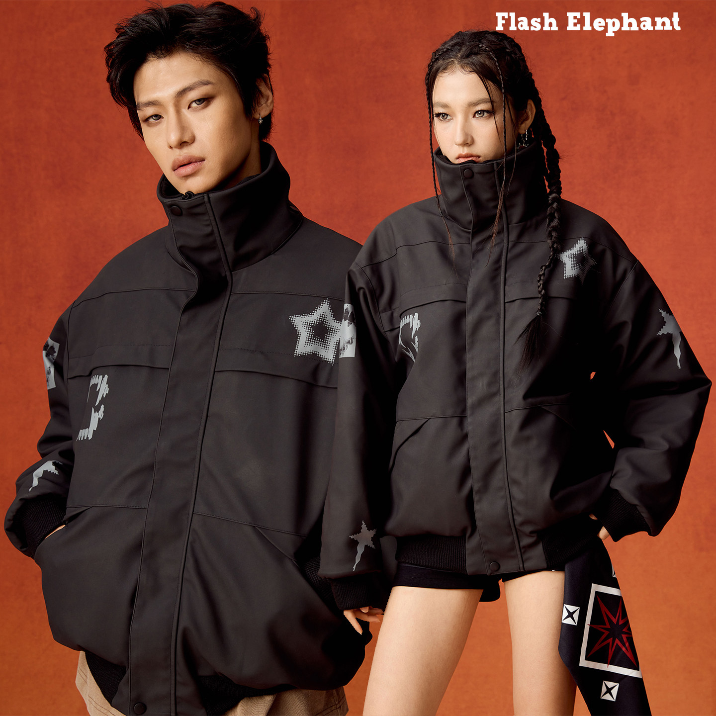 flash elephant阔版加厚防寒棉服男女款秋冬棉衣初春夹克外套短款