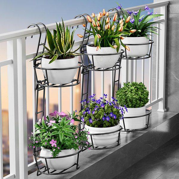 花架置物架阳台2024新款栏杆护栏悬挂式创意多层室内封闭花盆挂钩,收纳整理,阳台置物架,淘宝优惠券,粉丝福利购,淘宝优惠卷