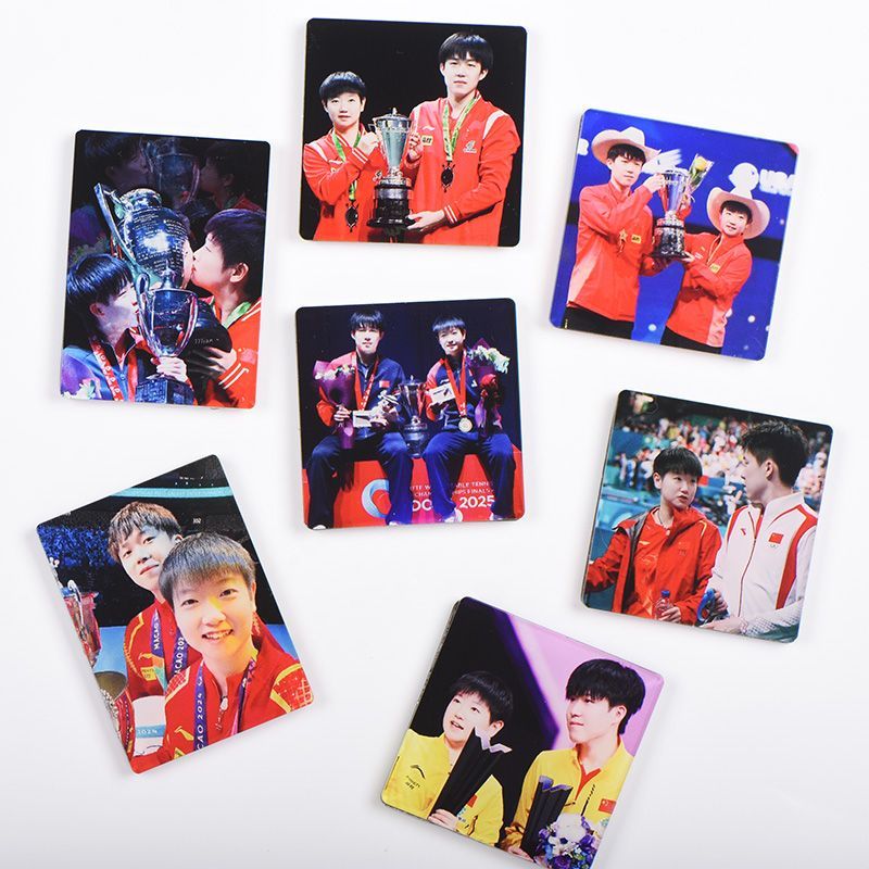 多哈世乒赛混双亚克力冰箱贴孙颖莎王楚钦莎头组合高颜值爆款满磁