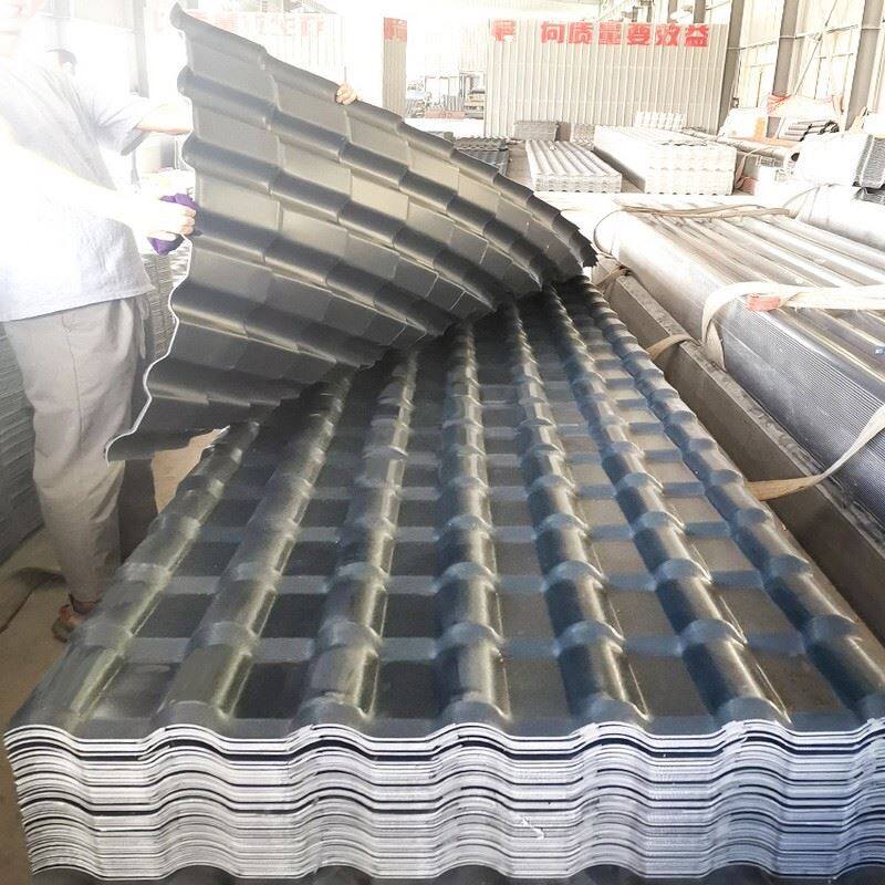 合成树脂瓦片屋顶建筑雨棚屋面隔热加厚新型仿古琉璃彩钢塑料青瓦