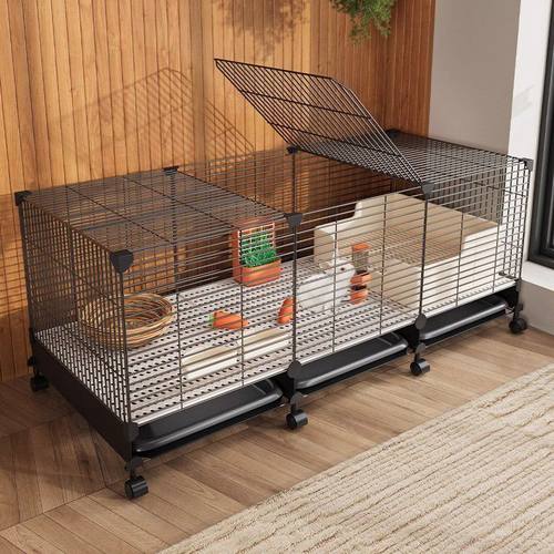 兔笼子家用室内大号专用带厕所自动清粪荷兰猪豚鼠宠物兔子窝格架