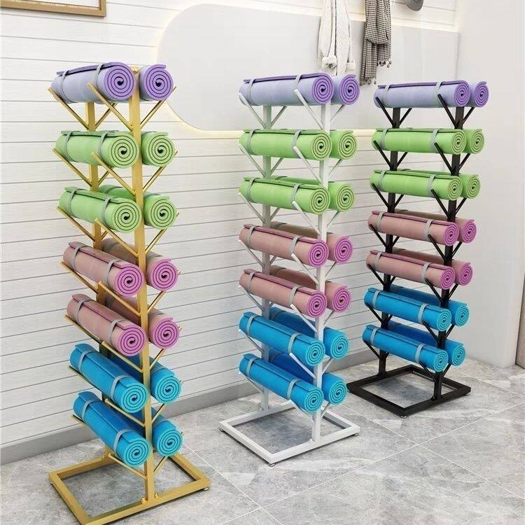 中式风格大容量瑜伽垫架架子经典箔材铁置物架滑板双翘冲浪板收纳
