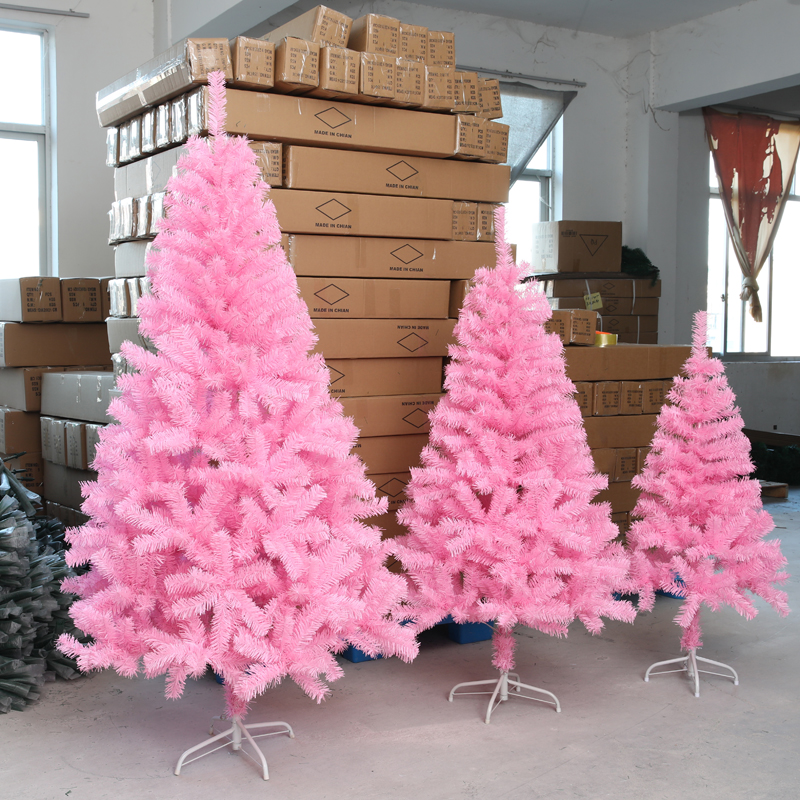 粉色圣诞树1.2米1.5米1.8米/2.1m加密粉色ins风格圣诞布置装饰