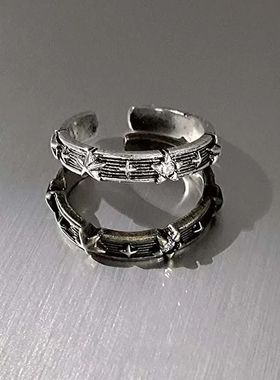 Y2K Shiny Star Opened Rings for Men Women Hiphop Punk Geomet