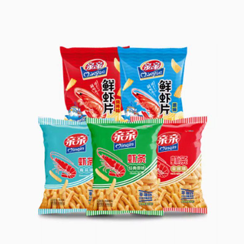 亲亲虾条烧烤味原味鲜下片海苔味芥末味孜然味小龙虾味虾条