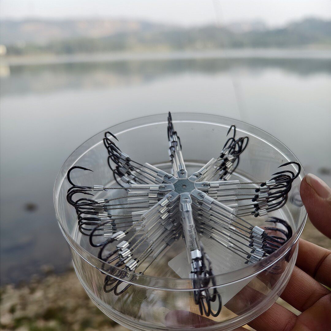 八爪鲢鳙大头鱼花鲢白鲢专用硬线钢丝翻板钩离底反底打窝船专用钩