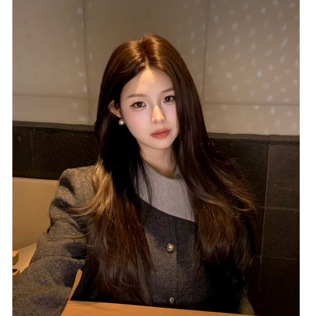 诗诗专属-微卷中分摩卡色微卷高层次免发网假发女大底网氛围感