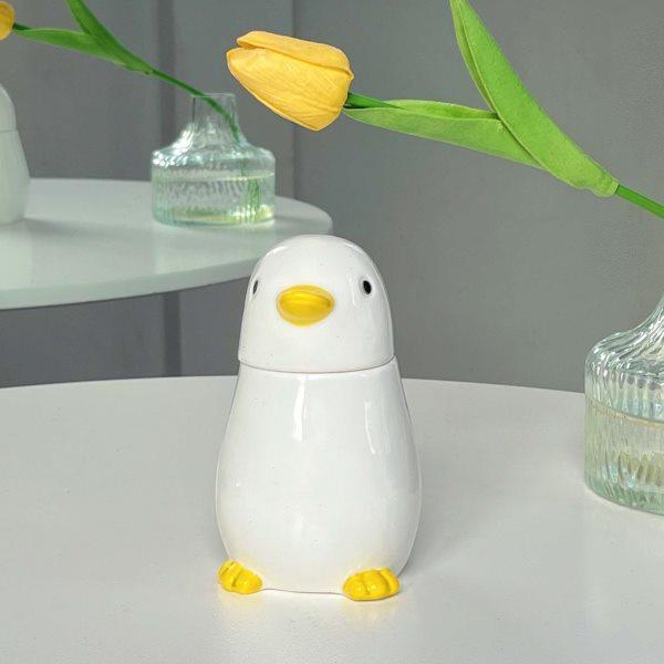 创意鸭子棉签收纳盒带盖可爱防尘棉签筒棉签盒家用桌面牙签牙线筒,收纳整理,棉签收纳盒/袋,淘宝优惠券,粉丝福利购,淘宝优惠卷