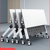 折叠培训桌椅组合教育机构培训桌课桌长条桌可移动带轮拼接会议桌