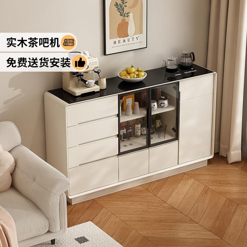 客厅实木智能茶吧机餐柜靠墙茶水柜一体水吧台带烧水壶2026新款图片