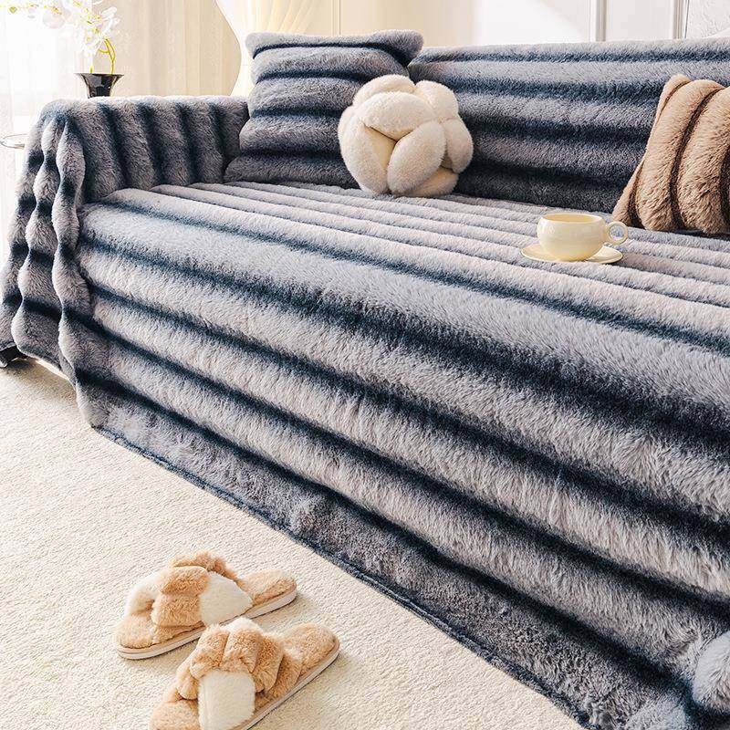 2024年新款兔毛绒沙发盖巾防滑沙发坐垫高级防尘保暖毛绒盖毯全盖,特色手工艺,其他特色工艺品,淘宝优惠券,粉丝福利购,淘宝优惠卷