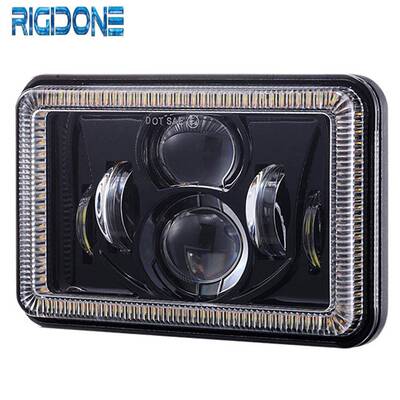 4x6牧马人大灯5寸LED方灯皮卡车辅助改装前照大灯55Wled车灯