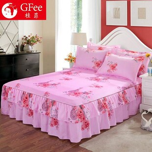 双人床罩单件床裙一米套加厚二五八防滑床垫床单2022新款床围裙罩