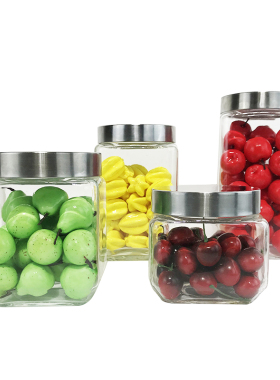 样板房间厨房软装摆件售楼展厅橱柜玻璃密封罐装饰品创意摆设轻奢