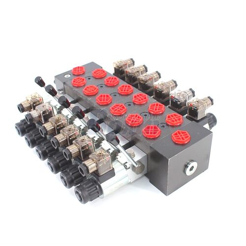 DCV58液压多路阀 60L 350bar G1/2电磁六联片定制
