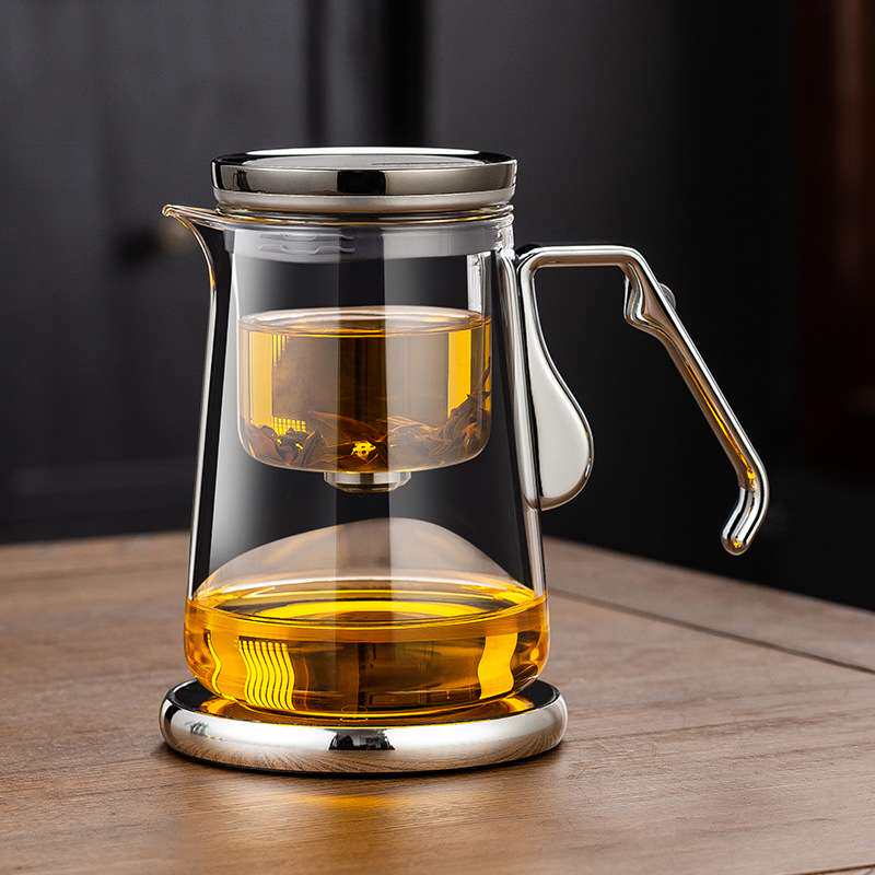 新款磁吸飘逸杯家用办公茶水分离杯茶具泡茶壶耐热玻璃过滤550ml