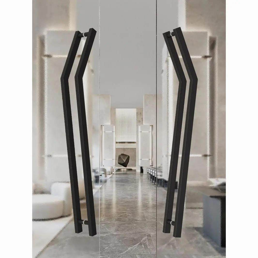 玻璃不锈钢大门拉手现代极简风实木门把手会议室有无框推拉门扶手