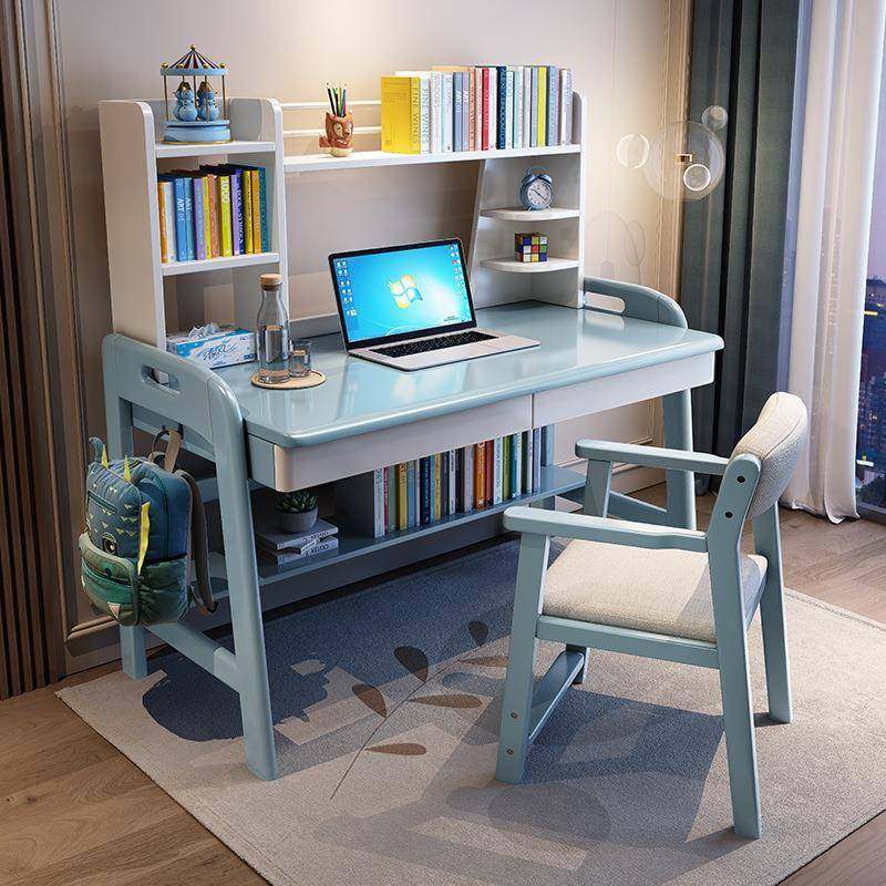 儿童学习写字课桌椅可调节升降简约家用小学生全实木书桌书架组合,智能设备,其他智能设备,淘宝优惠券,粉丝福利购,淘宝优惠卷