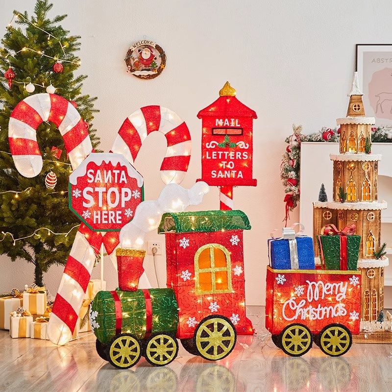 圣诞节雪人铁艺发光大雪人圣诞树装饰品麋鹿拉车美陈摆件场景布置,节庆用品/礼品,圣诞装饰品,淘宝优惠券,粉丝福利购,淘宝优惠卷