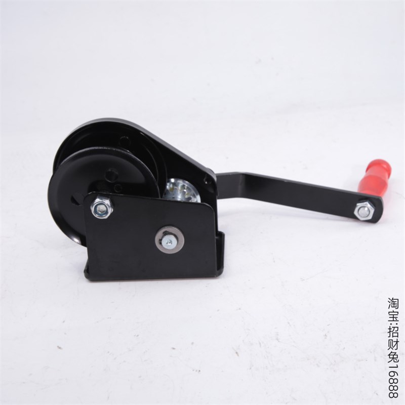 自锁手摇绞盘800磅10米钢丝绳绞车刹车双向自锁卷扬机800LBS