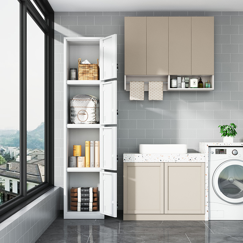 更衣柜单门收纳柜铁皮柜带锁员工柜健F身房浴室钢制简易办公室衣