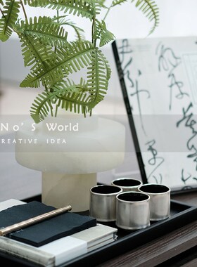 KINO奇诺新中式客厅茶几桌面摆件样板间售楼处会所托盘装饰品组合